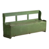Banc coffre ancien peint en pin – Europe centrale, vers 1900