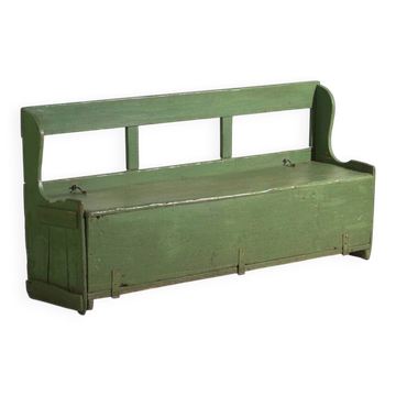 Antique painted pine bank safe – Central Europe, around 1900