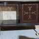 Vitrine meuble bar sur roulettes vintage