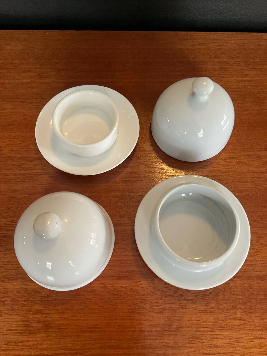 Two vintage porcelain butter dishes