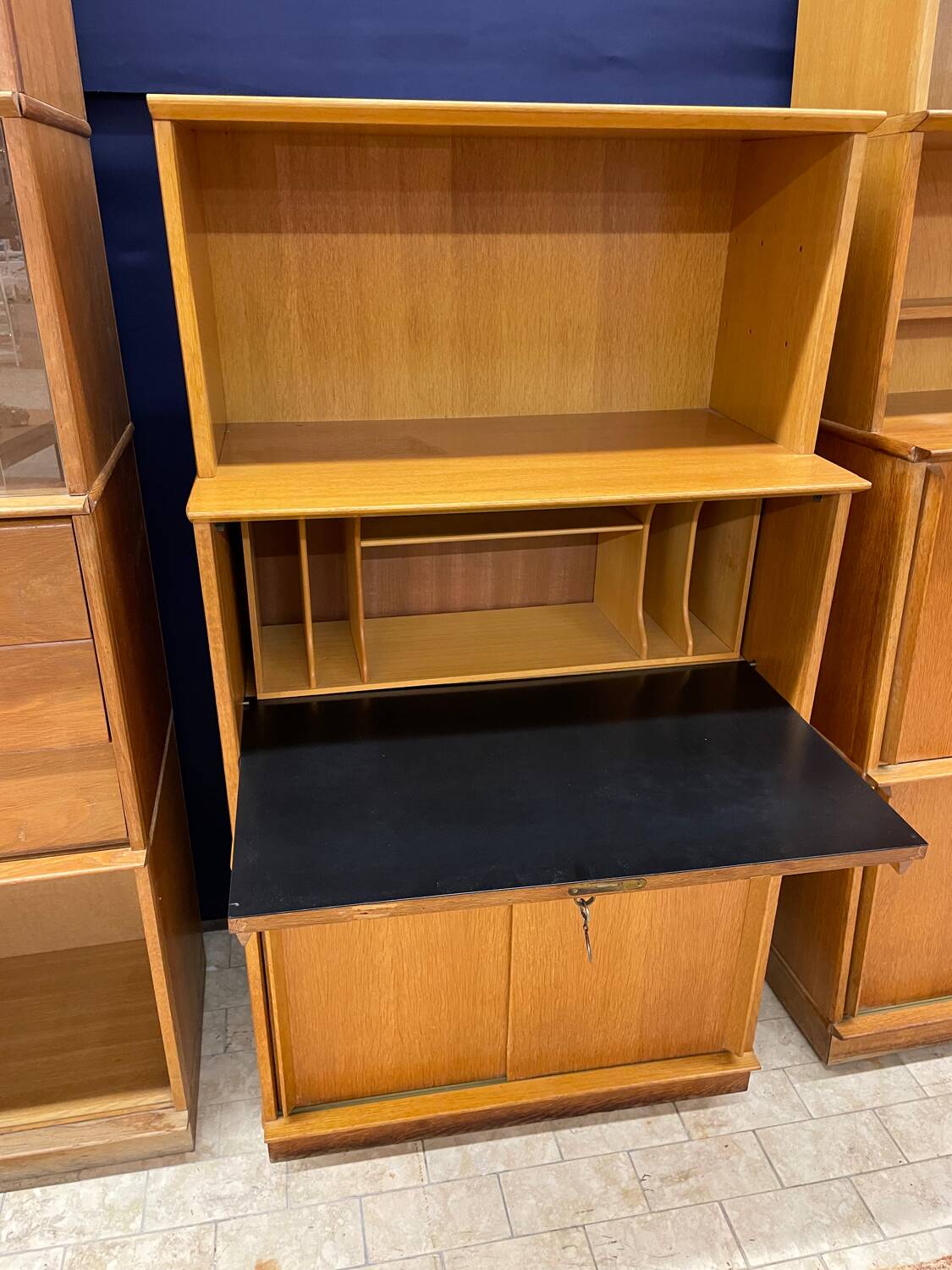 Oscar vintage secretary bookcase, 50/60 cm thick, modular