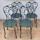 Set of 4 antique garden chairs in wrought iron from 1900.