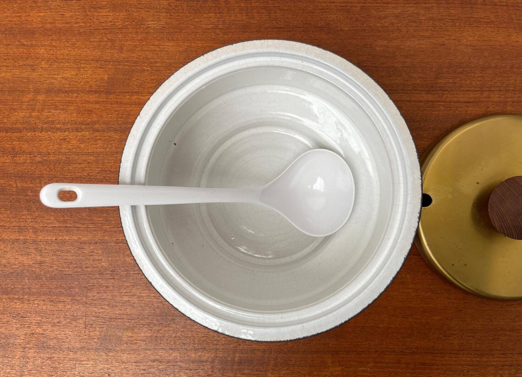 Mid-century brutalist West German pottery punch bowl and cups by WGP of Dümler & Breiden, 1960s, set of 10.