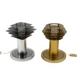 Space age set of 2 table lamps, Italy 1970s
