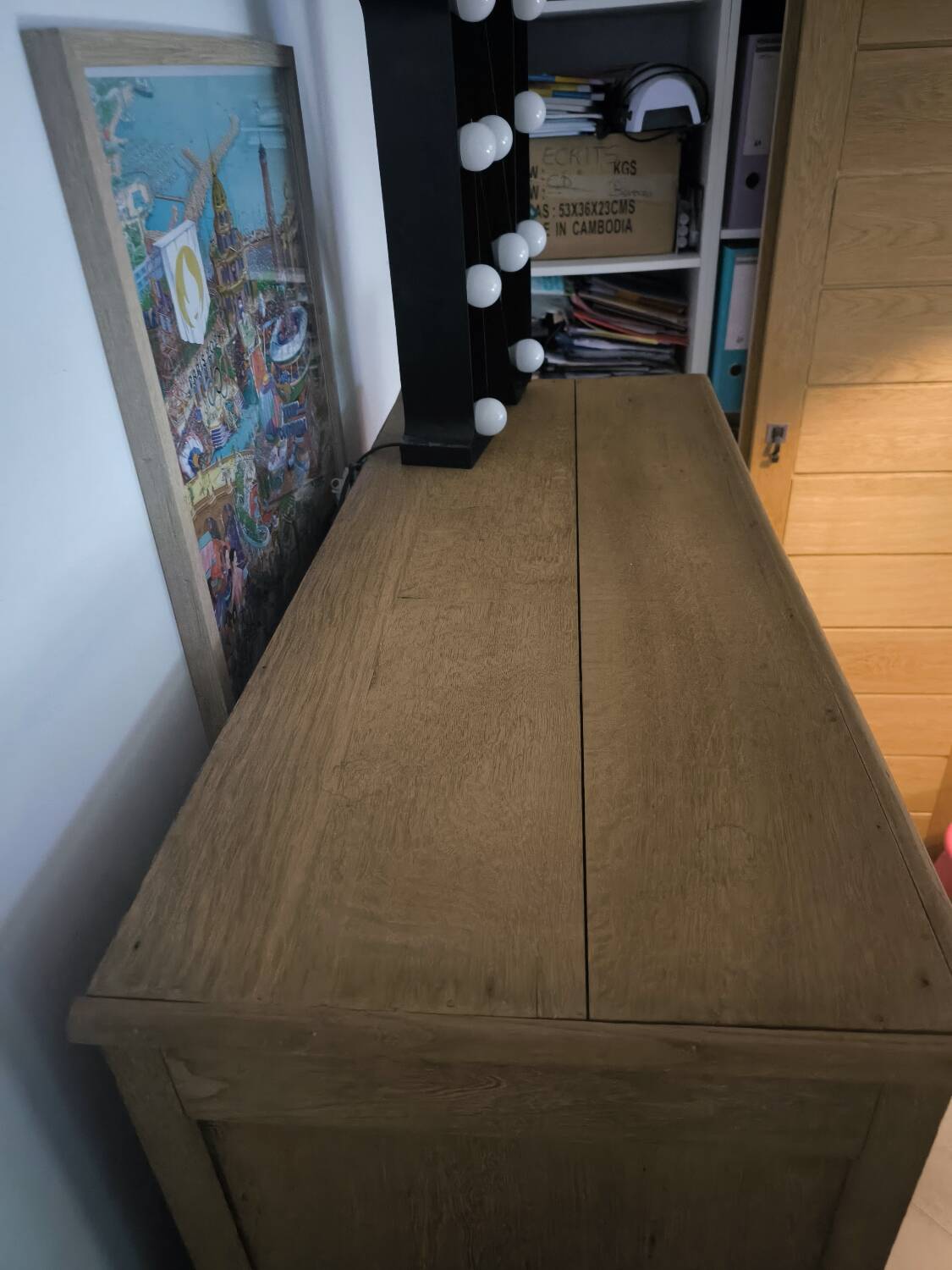 Rustic oak high sideboard