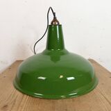 Suspension industrielle en émail vert de Jackson Electrical Co., années 1960