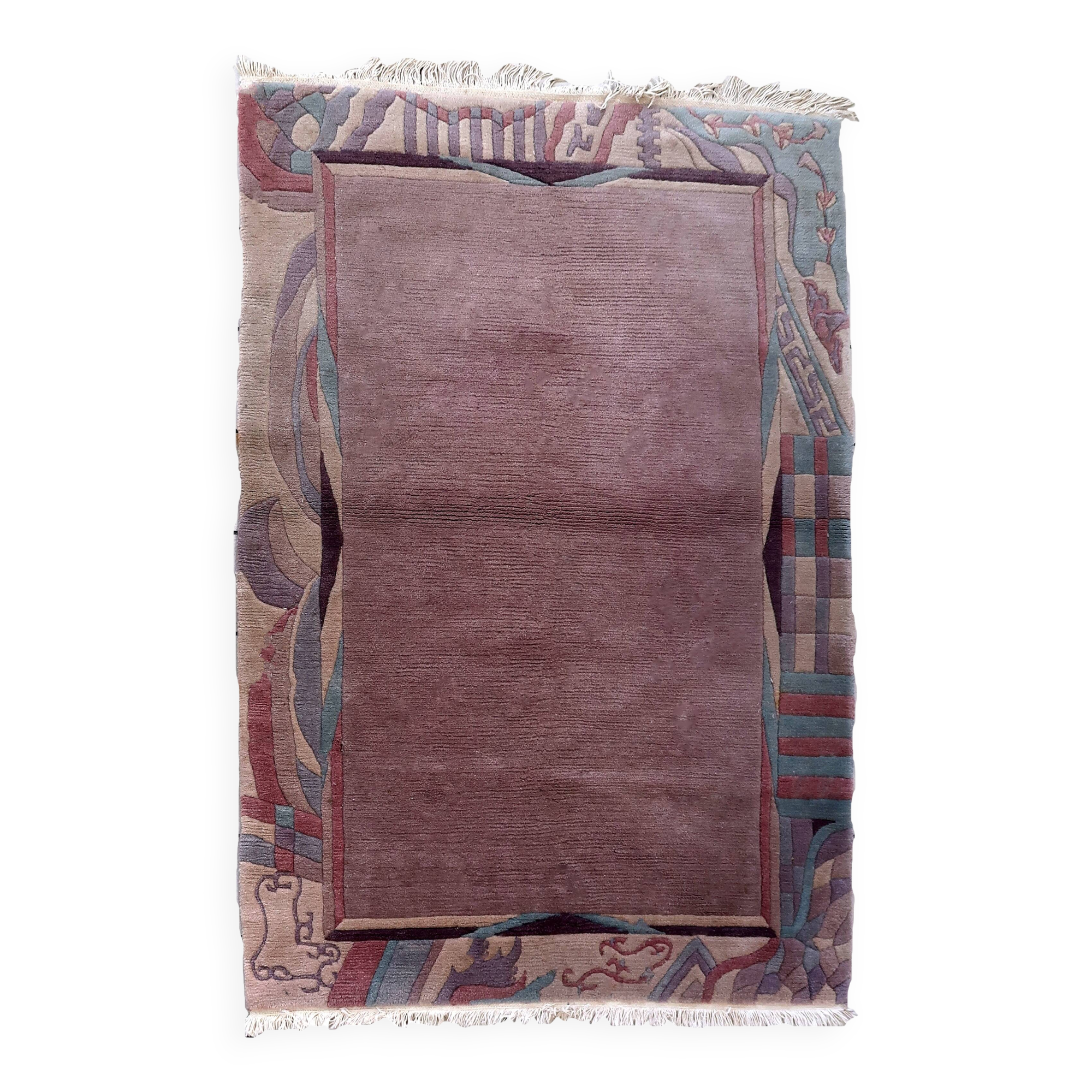 Tapis vintage tibétain Khaden fait main en laine – 122 x 180 cm – 1960s