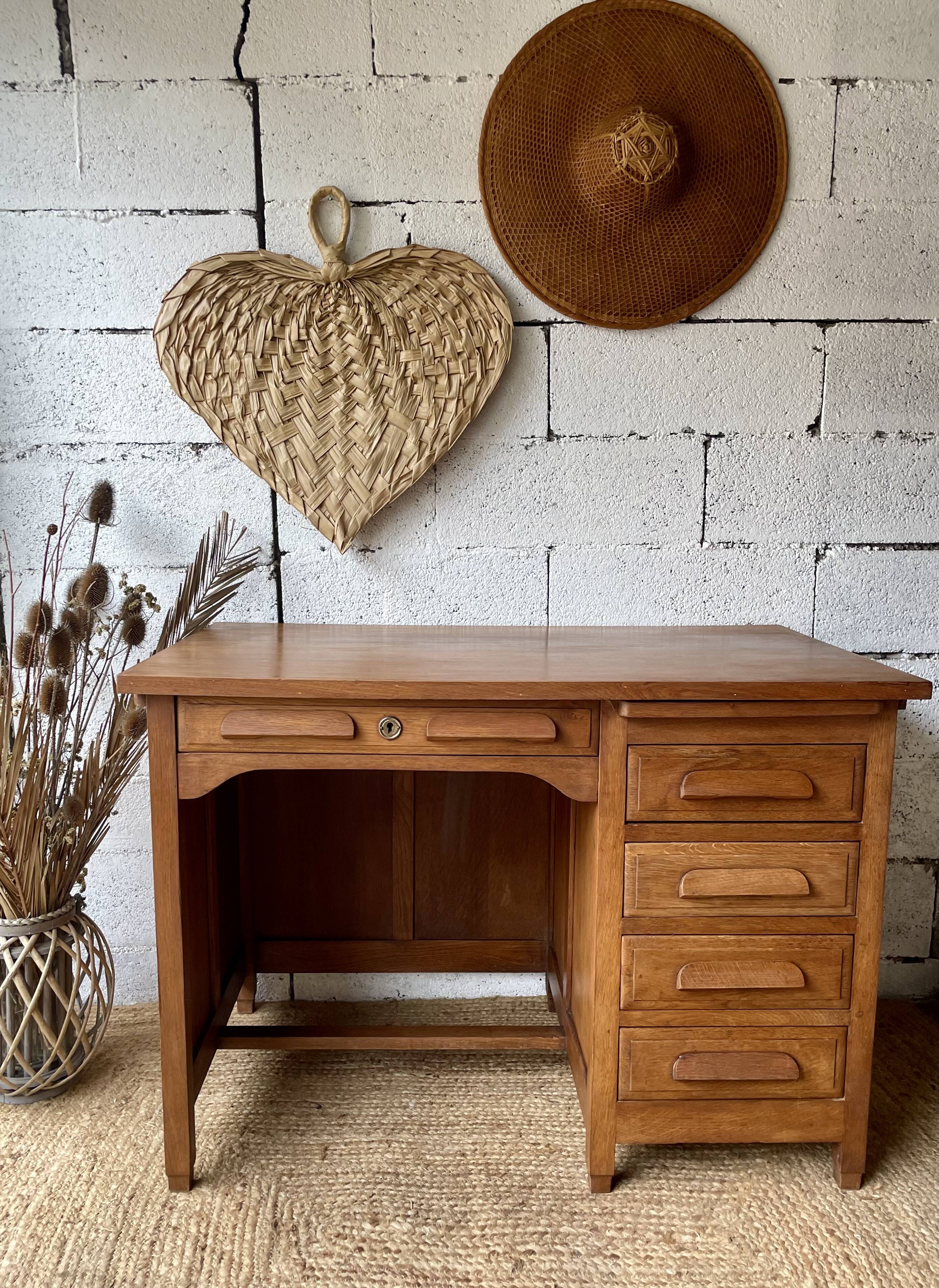 1950s oak desk