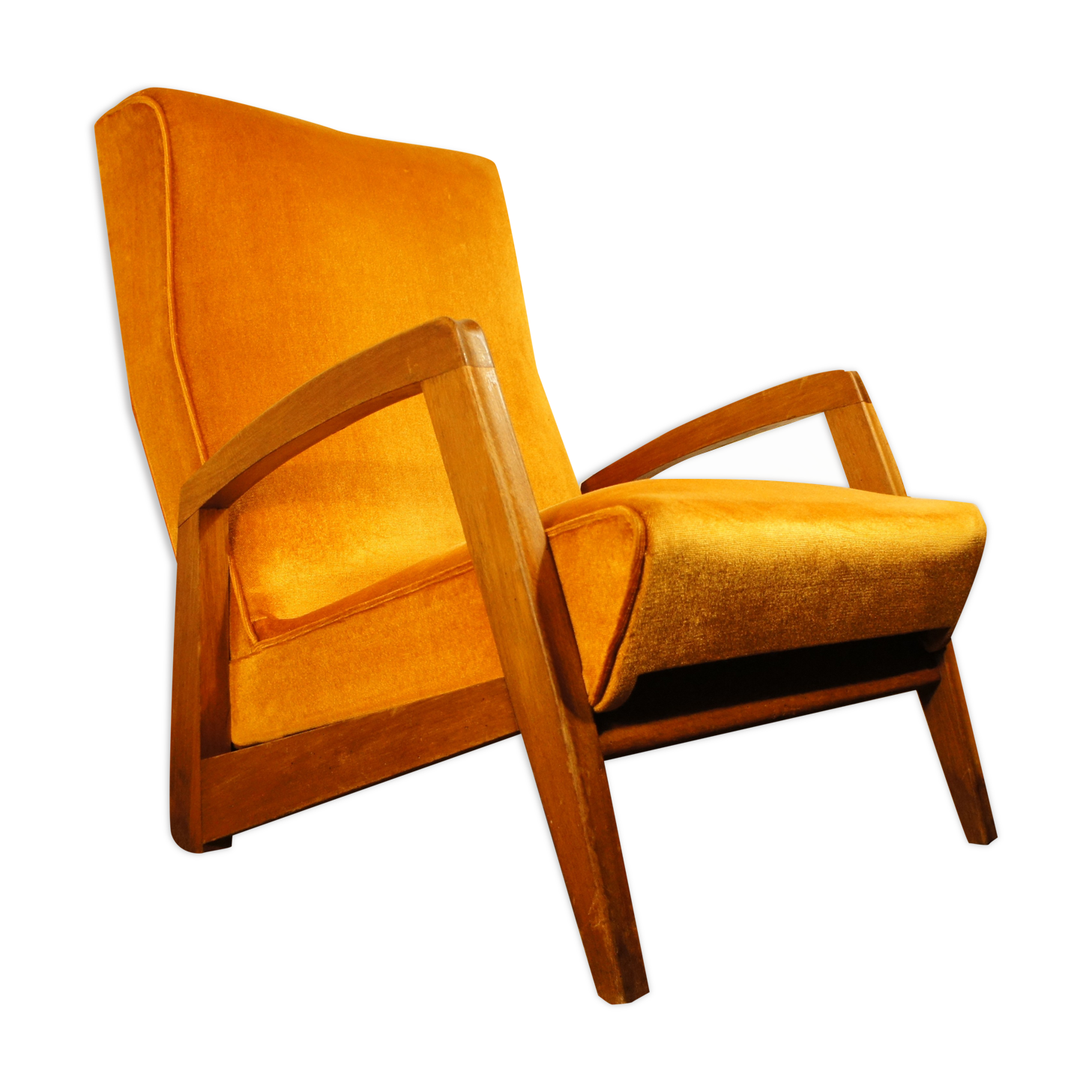 Armchair "Kangaroo" in velvet feet compass