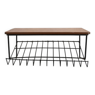Table de chevet suspendue suédoise en teck et métal des années 1950