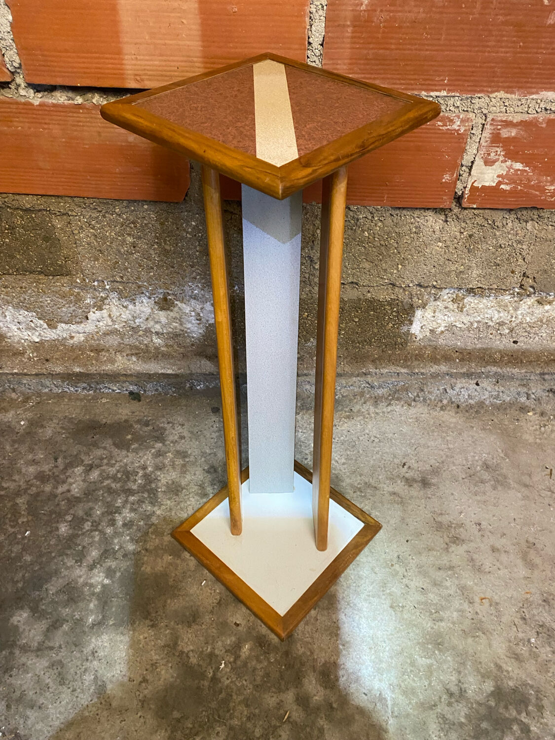 Vintage Reversible Wood Design Old Stool #D460