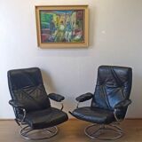 Scandinavian design leather armchair 70s