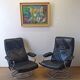 Scandinavian design leather armchair 70s