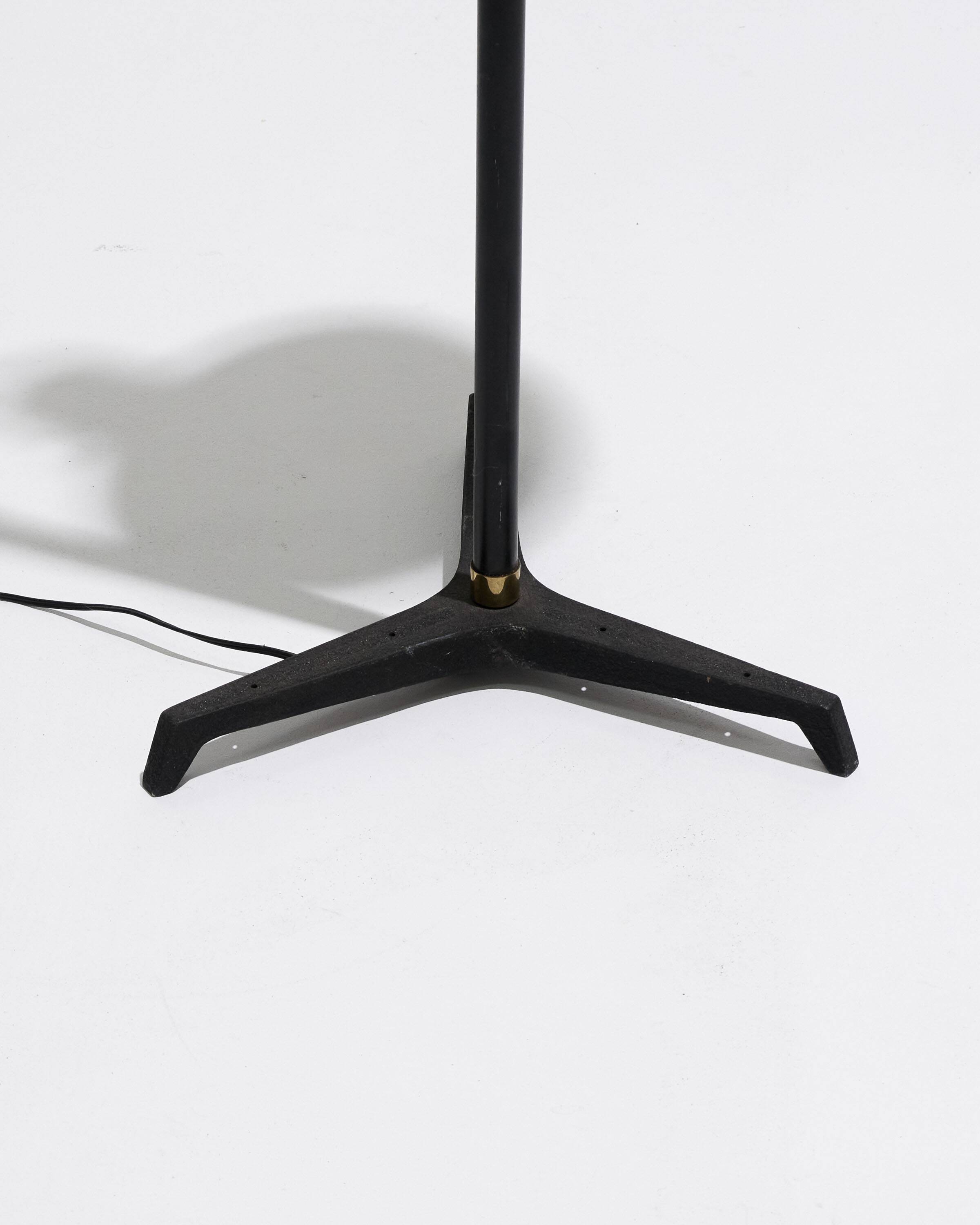 Black and gold metal floor lamp, 1950s