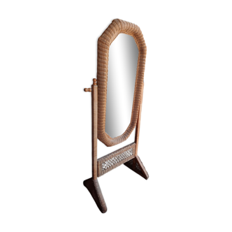 Miroir psyché en rotin 170x70cm