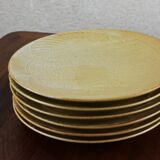 Set of 6 stoneware fish-patterned plates from France