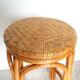 Paire de tabourets haut en rotin