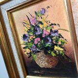 Signed painting on canvas, bouquet of flowers