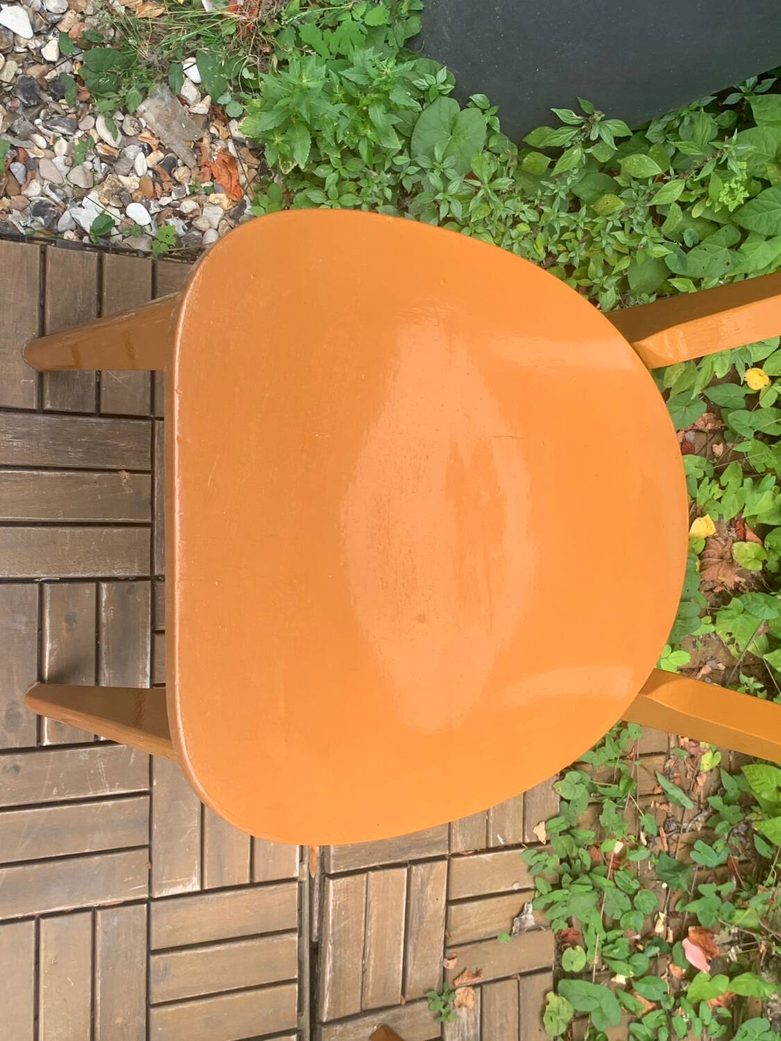Pair of caramel bistro chairs 1950