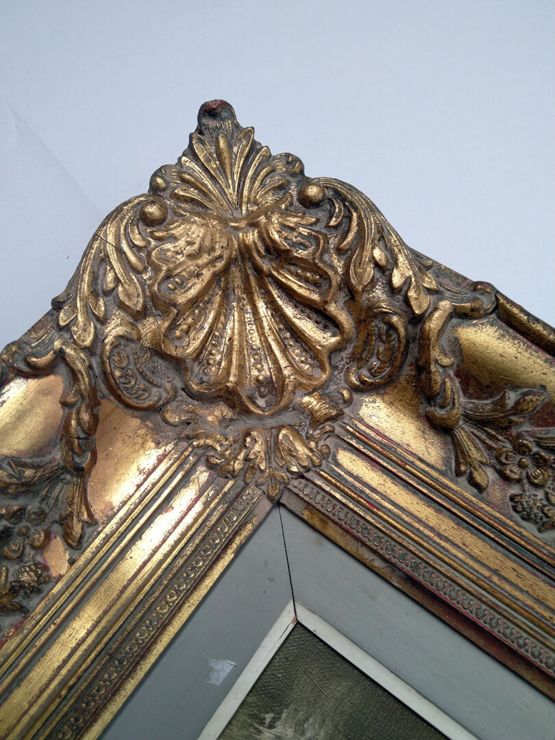 Huile antique géante sur toile par M.S. Dufour