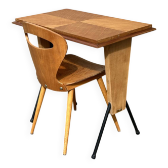 Vintage desk and matching Baumann ant chair, vintage, 1960s