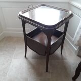 Empty table with bar flap