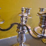Set Of Silver Plated 3 Light Candlesticks, 2nd Half 20th Century