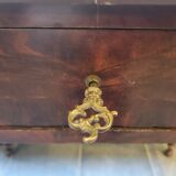 Side table with drawer and leather top