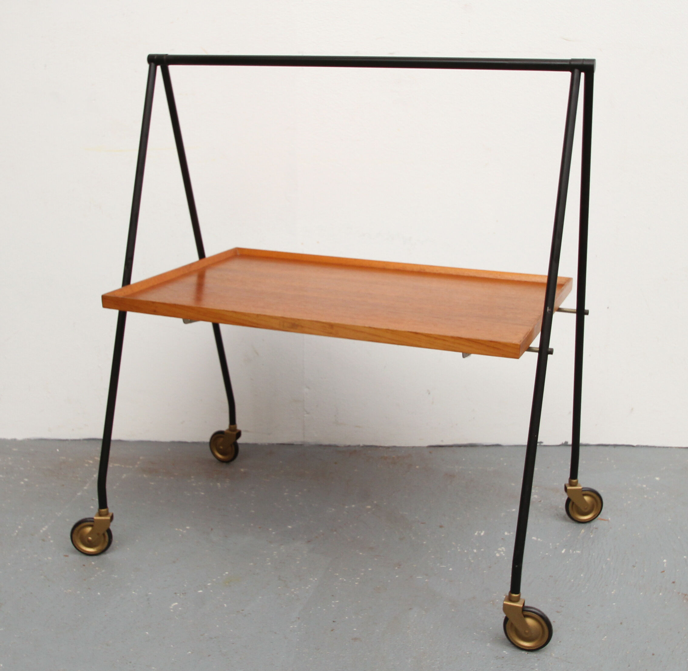 60s teak bar cart