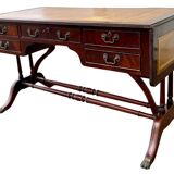 English mahogany double-sided desk with extension.