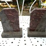 Paire de serre livres en marbre art déco