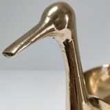 Zoomorphic cut brass bird 70s