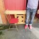 Console en chene blanchi style art deco