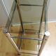 Two-tray console in smoked glass and chrome metal / vintage 70s-80s