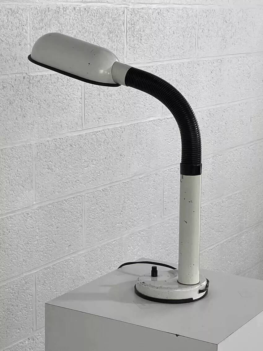 Vintage white articulated desk lamp