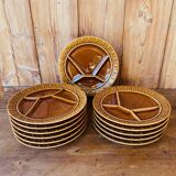 12 vintage fondue plates Sarreguemines France