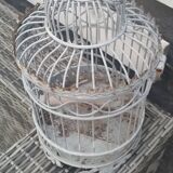 Vintage gray metal bird cage