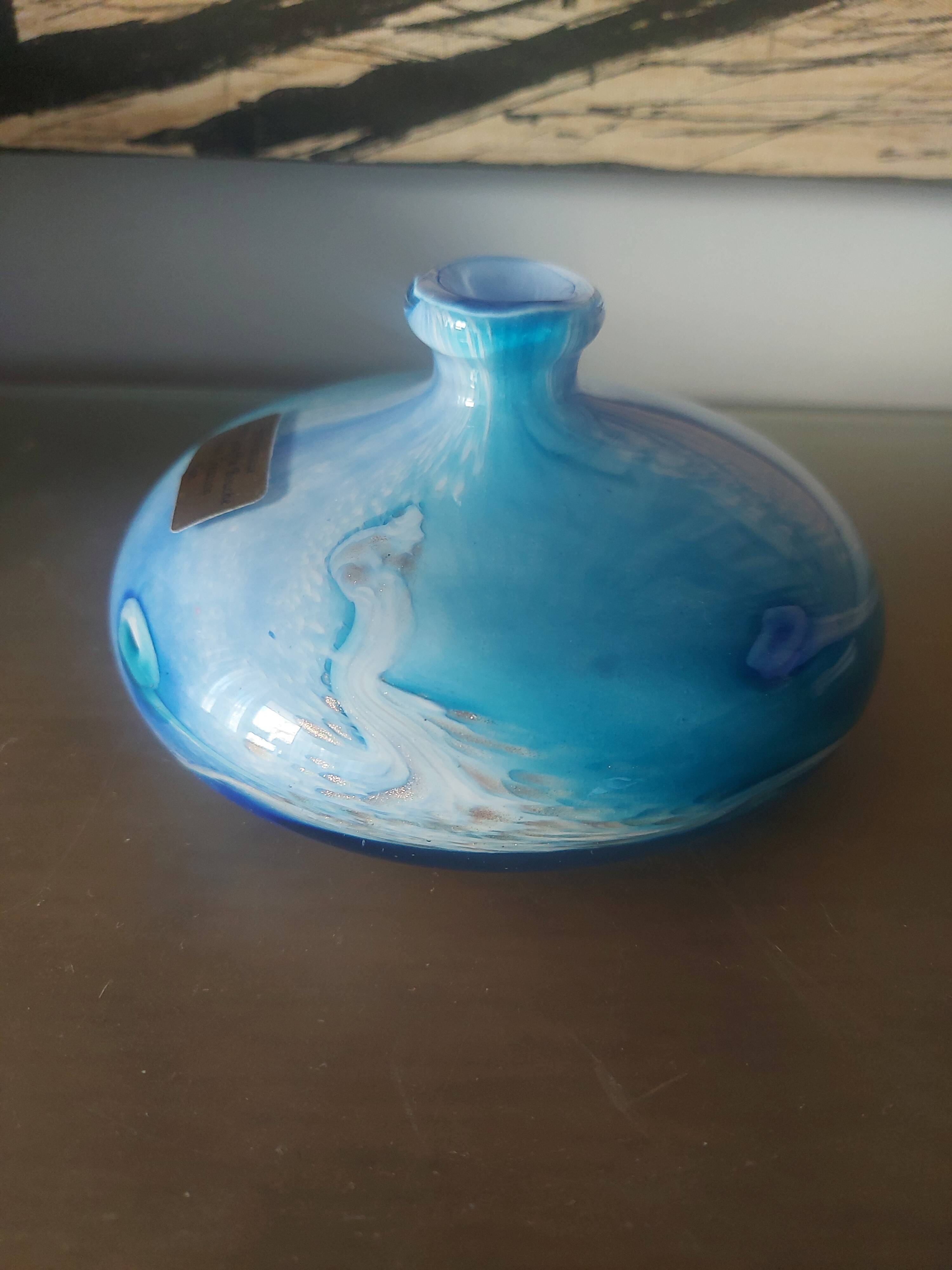 Biot souflé glass vase , Jean Michel Operto