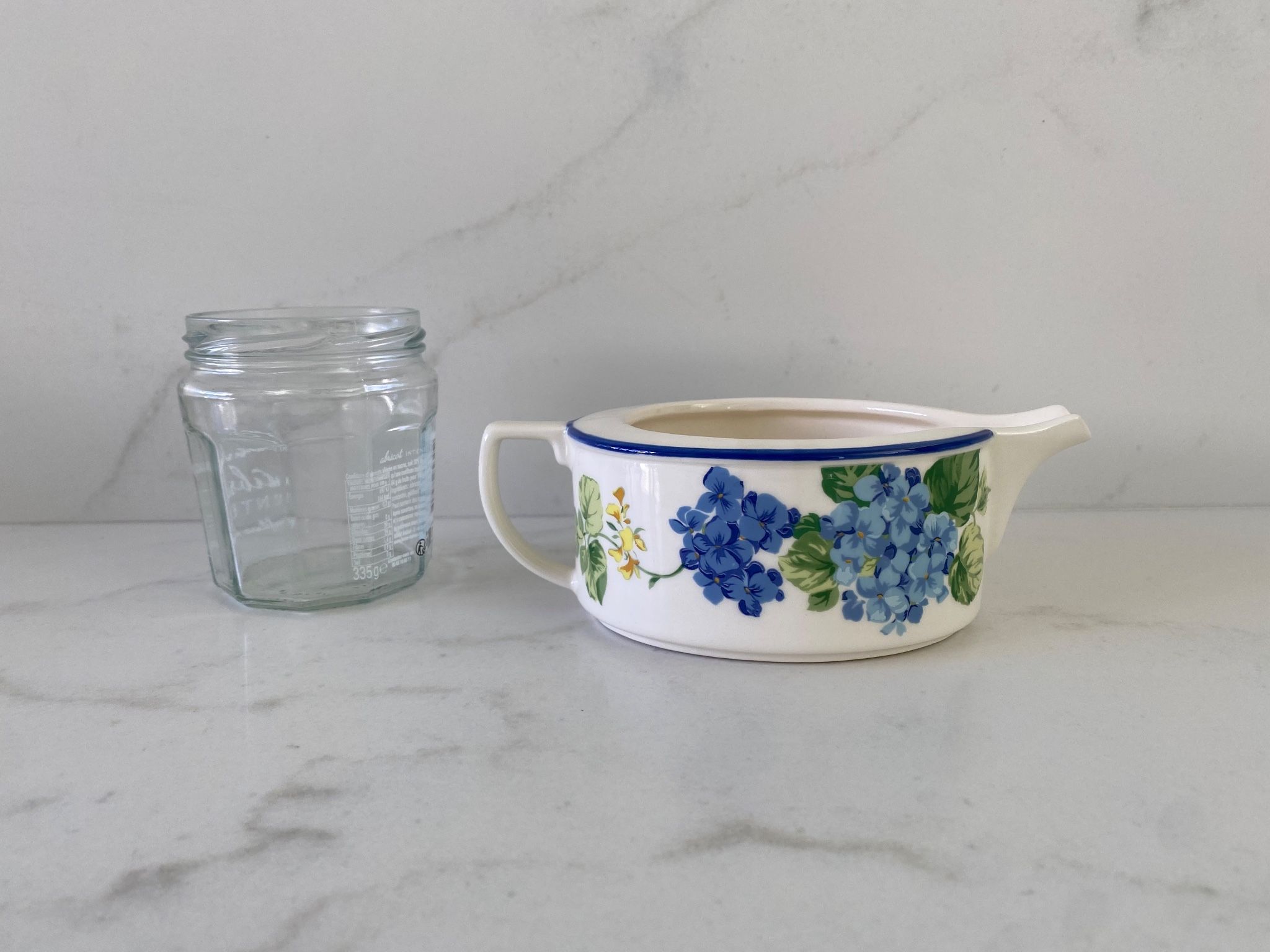 "Hortensia" table service from Luneville, earthenware, 80 pieces