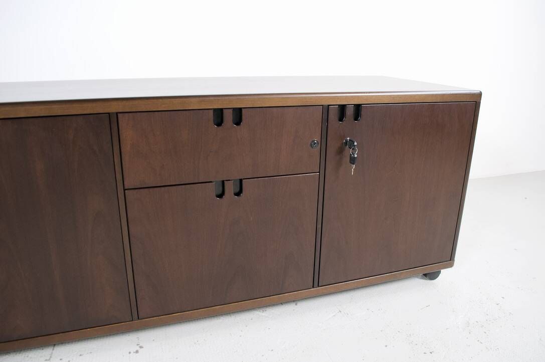 ENFILADE ROULANTE NOYER ANNÉES 80' FARAM 1957 ITALY ÉDITEUR | Selency