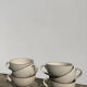 6 cups in brown speckled beige vintage stoneware 90