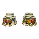 Pair of hand-painted ceramic pendant lights, 1980