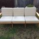 Vintage Scandinavian bench and armchairs of 4 pieces, 1 bench and 3 armchairs.