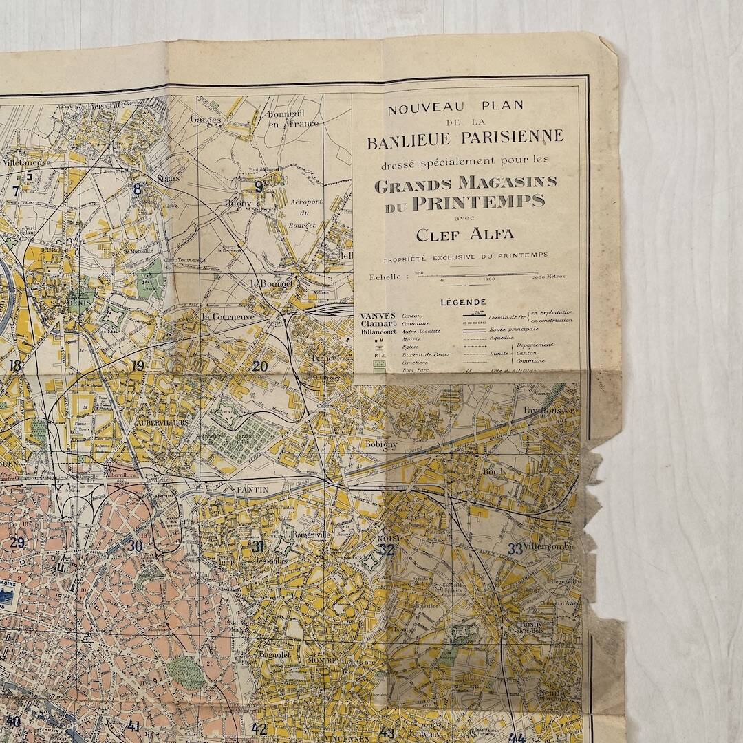 Map of Paris from the 1940s