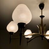Lustre moderniste aux 6 flambeaux 1950
