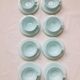 8 Art Deco Opaline Glass Coffee Cups and Saucers "The Economy"