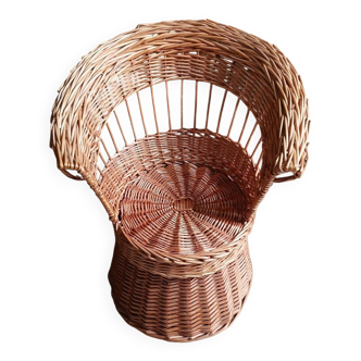 Vintage children's armchair in rattan