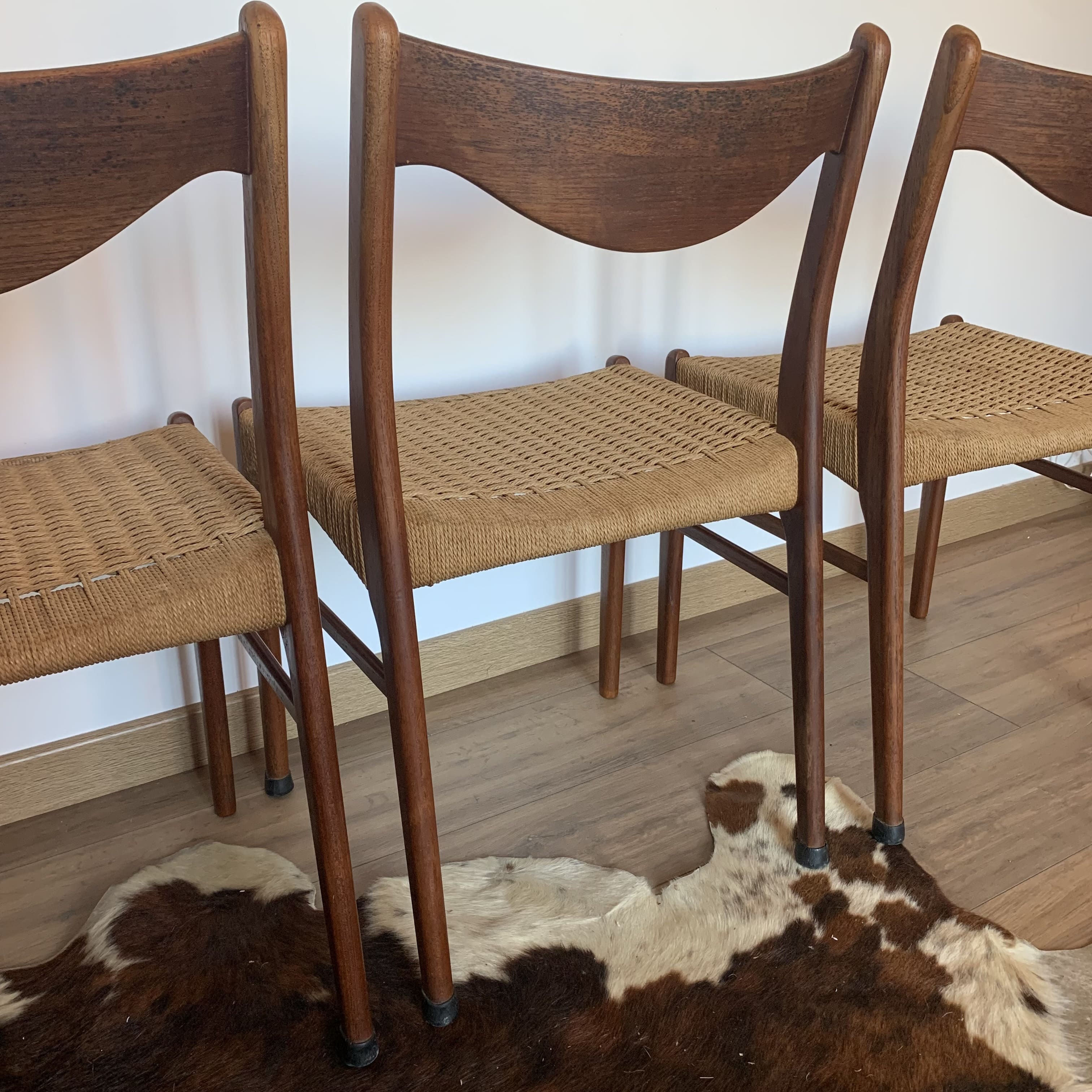 Set of 4 chairs by Arne Wahl Iversen for Glyngøre Stolefabrik 1960s