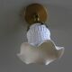 Antique wall light in white painted glass - metal support