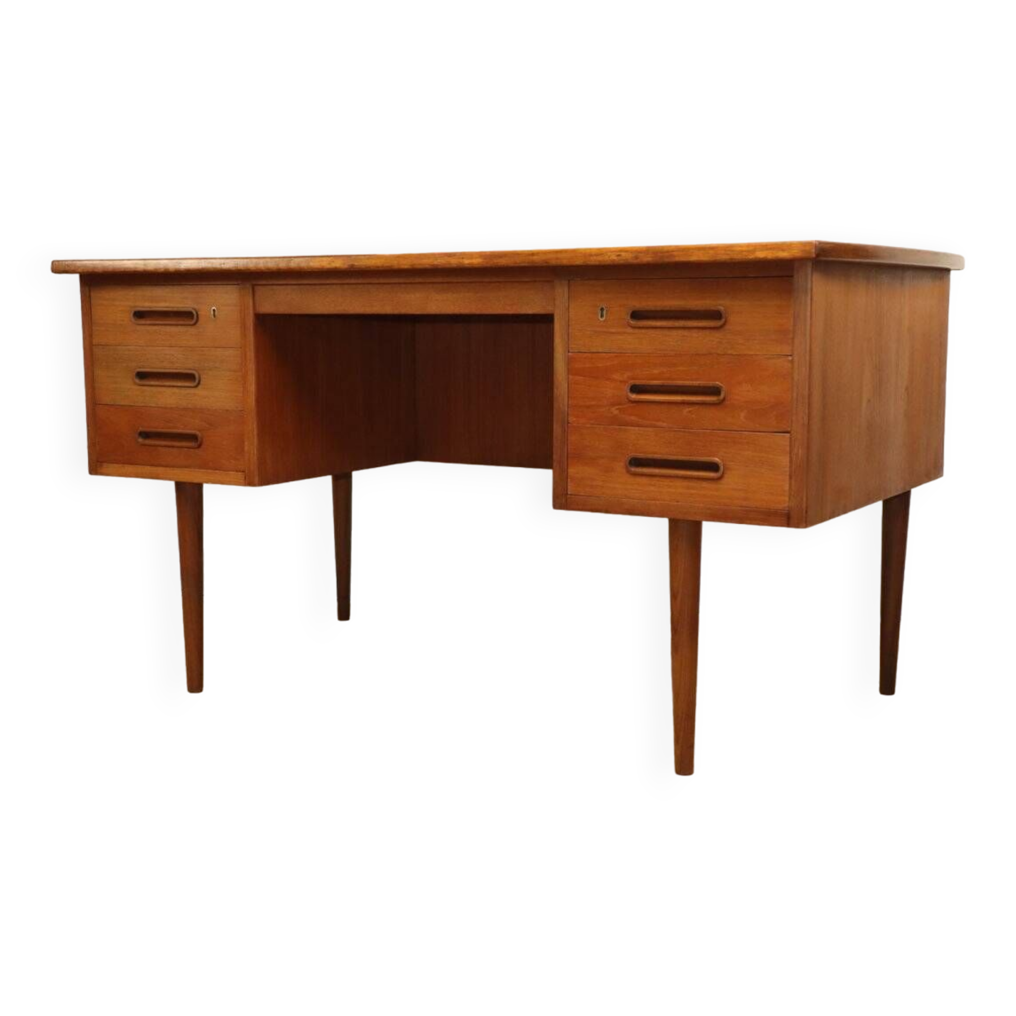 Scandinavian double-sided teak desk, 1960